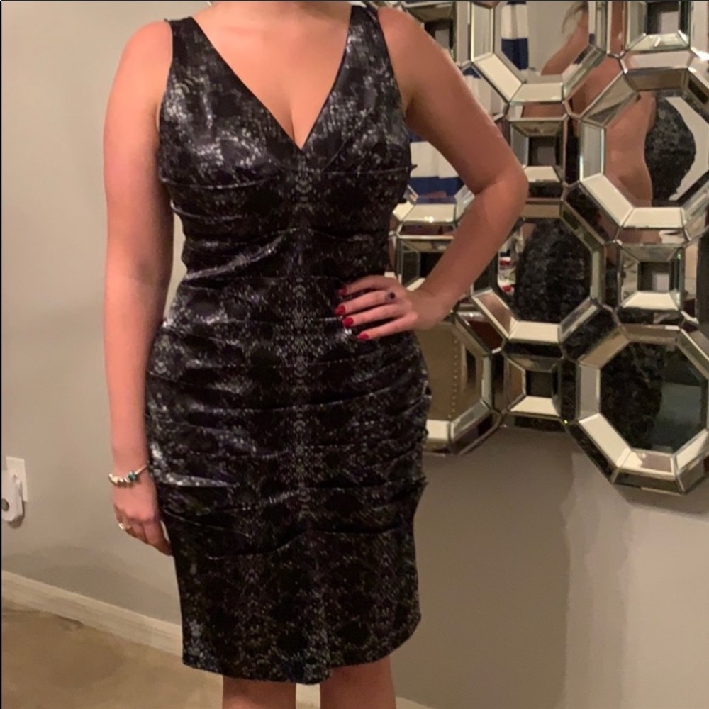 Calvin Klein satin stretchy cocktail dress snake cocktail dress